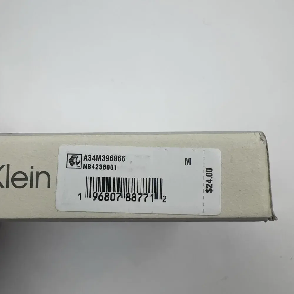 Calvin Klein Boxer Brief Mens Medium Black Microfiber Stretch Rainbow Waistband